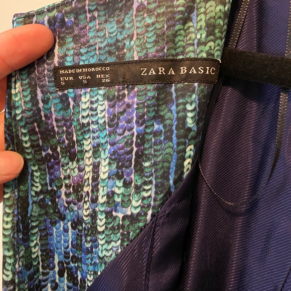 Zara Blue Fit & Flare Cocktail Dress – Size S - Picture 7 of 14